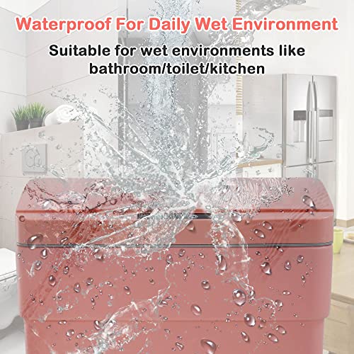 13 Gallon 50 Liter Kitchen Trash Can with Touch-Free & Motion Sensor Lid, Automatic Plastic Garbage Can, Touchless Trash Bin Automatic Trash Can for Bedroom Bathroom Home Office - color: Pink