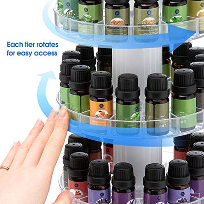 J JACKCUBE DESIGN Rotating Essential Oil Display Stand Spinning Rack for 45 Bottles(up to 72) Organizer 3 Tier Storage Holder -MK505B (3 Tier) - color: 3 Tier