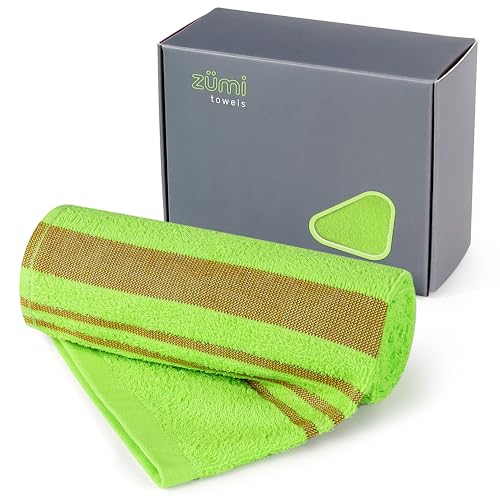 MINI 100% Cotton Camping Travel Towel - Small, Ultralight, Fast Drying, Highly Absorbent, Soft and Gentle on the Skin, Safe for the Planet (28" x 13" Green) - color: Green Mini