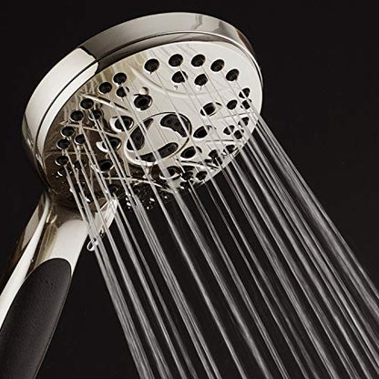 High Pressure 6-setting Luxury Handheld Shower Head – 6 Foot Stainless Steel Hose – Anti Clog Jets – Anti Slip Grip – All Brushed Nickel Finish – Top US Brand – Includes Extra Wall Bracket - color: Brushed Nickel, style: 2.5 Gallons Per Minute
