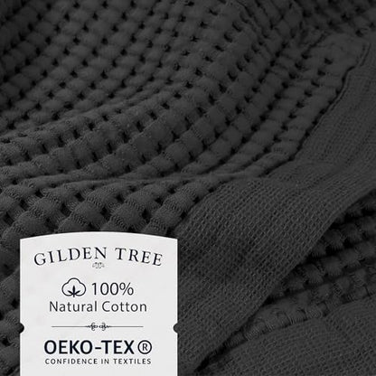GILDEN TREE Waffle Bath Sheet Quick Dry Towel, Thin Luxury Bath Towels, 40x80 Large Bath Towels 2 Pack Bath Sheets, Modern Style (Faded Black) - color: Faded Black, size: Bath Sheet (40" x 80") 2 Pack