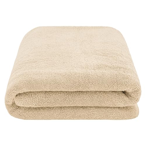 Cotton Paradise 100% Cotton Turkish Towel, Soft Absorbent Quick Dry, 40x80 Oversized Bath Sheet Towel, Beige - color: Beige, size: 40"x80"