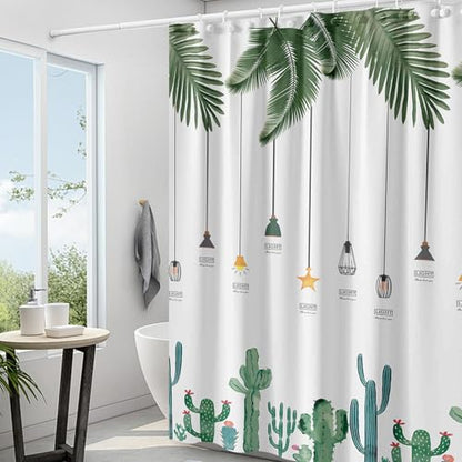 Plastic Shower Liner - Premium PEVA 6G Thickened Shower Curtain Liner with Rustproof Grommets and 3 Weighted Magnets, Waterproof Shower Curtain for Bathroom(Tropical Leaf, 72”*72”) - color: Tropical Leaf, size: 72”*72”
