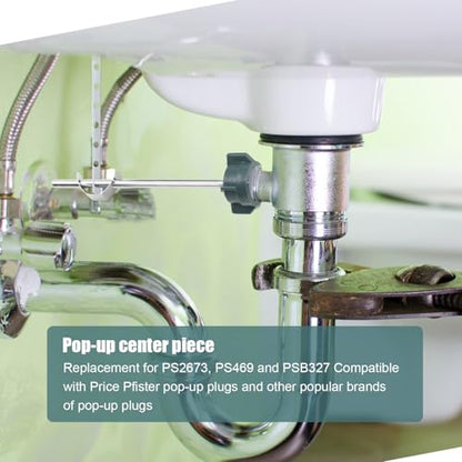 2pcs Pop Up Stopper Assembly with Plug for Price Pfister & Popular Band | Sink Drain Parts, Bathroom Sink Stopper Replacement, Pivot Ball Rod & Plug, Durable Sink Drain Repair Kit, Grey & Green - color: Grey,green