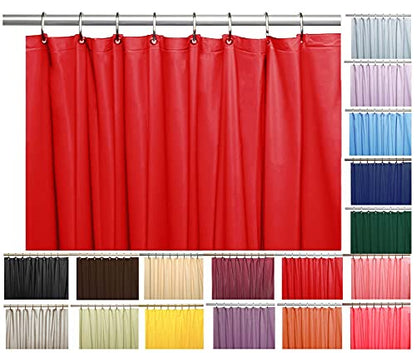 Elegant Heavy Duty Vinyl Shower Curtain Liner with 12 Metal Grommets Red - color: Red