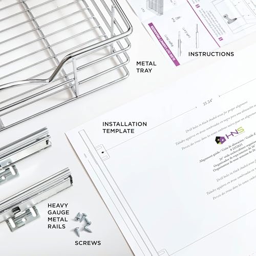 HOLDN’ STORAGE Pull Out Cabinet Organizer, Pantry Drawer, 28"W x 21"D x 5"H | Heavy-Duty Full-Extension, Roll Out Shelf for Pots, Pans & Under Sink Storage, Chrome, Require a 29.25"W Cabinet Opening - size: 28 Inch