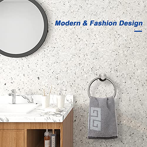NearMoon Bath Towel Ring, Bathroom Hardware Accessories-Thicken Stainless Steel Hand Towel Holder for Bathroom, Modern Round Towel Hanger Wall Mounted (Brushed Nickel, 1 Pack) - color: Brushed Nickel