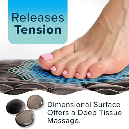 SlipX Solutions 38"x17" Pebble Non Slip Mat for Bath & Shower, Bronze | Foot Massaging Accupressure Bathtub Mat, River Rock Look, 188 Suction Cups, Machine Washable - color: Bronze