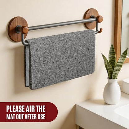 24 * 24in Shower Mat Bathtub Mat Non Slip | Bathmats Non Slip, Quick Drying Foot Scrubber Loofah Mats for Inside Shower, Tub, Bathroom, Home, Grey - color: Grey, size: 24" x 24" (Rectangular)