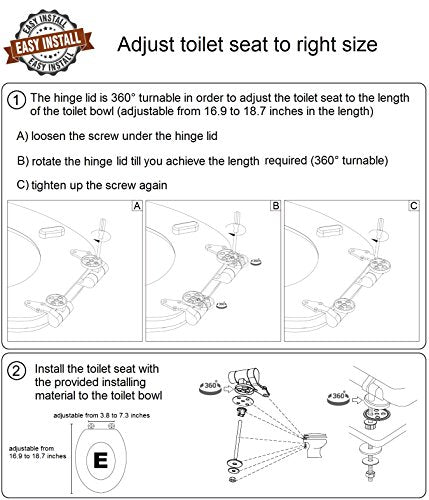 SANILO Wooden Toilet Seat with Soft Close [ELONGATED] - Decorative, Quiet & Slow Close Molded Wood Seat - With Strong Bumpers & Hinges - Adjustable Fit - Marble Nature - color: Marble Nature