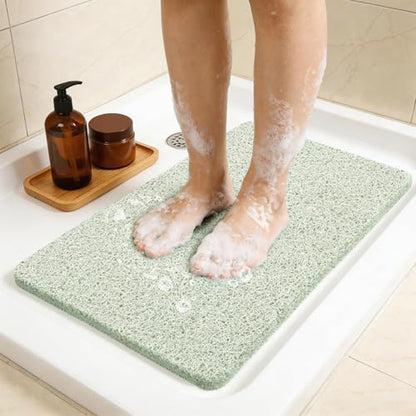 17 * 30in Shower Mat Bathtub Mat Non Slip | Bathmats Non Slip, Quick Drying Foot Scrubber Loofah Mats for Inside Shower, Tub, Bathroom, Home, Mint Green - color: Mint Green, size: 30" x 17" (Rectangular)