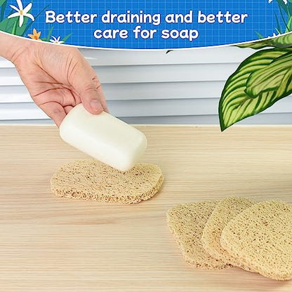 4pcs Soap Lifting Pad for Bar Soap,Beige Non-Slip Soap Saver Pads Self Draining Soap Bars Holder Pads for Kitchen Bathroom Travel Hotel Shower Cleaning Supplies - size: Beige