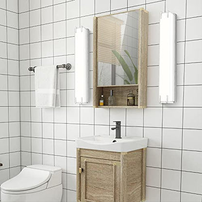 LED Bathroom Light Fixtures Over Mirror 24.4” Vanity Light with Milky White Lampshade 4000K Daylight Chrome Finishing Bath Bar (Chrome) - color: Chrome, size: 24 inch