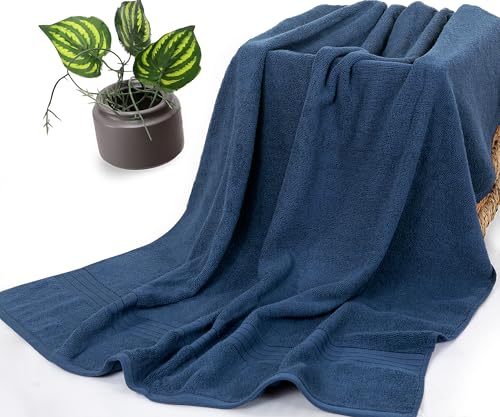 Bliss Casa Jumbo Bath Sheet 2-Pack — 35″×70″ Oversized Cotton Bath Sheets, Ultra-Soft & Highly Absorbent – Quick-Dry, Hotel-Quality & Durable - color: Navy, size: 2 Pack Bath Sheet