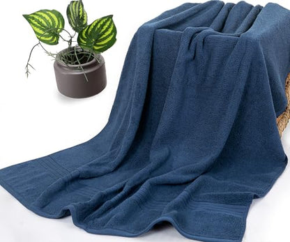 Bliss Casa Jumbo Bath Sheet 2-Pack — 35″×70″ Oversized Cotton Bath Sheets, Ultra-Soft & Highly Absorbent – Quick-Dry, Hotel-Quality & Durable - color: Navy, size: 2 Pack Bath Sheet