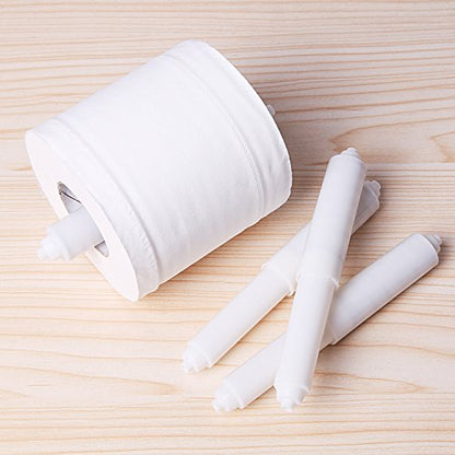 LazyMe 8 Pcs Toilet Paper Holder Roller 6" Plastic Spring Replacement Rod | Universal Toilet Paper Roller Rod, White Plastic Spring Loaded Rod for Bathroom Home