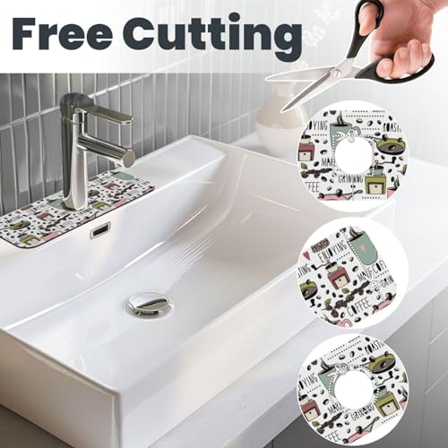 Coffee Coffe Kitchen Sink Splash Guard Faucet Mat Super Absorbent Fast Drying Mat Sink Gadgets-Fast Drying Pad Sink Mat For Kitchen Bathroom (15" X 5.5" ) - color: Coffee