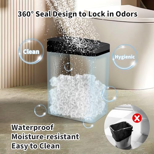 3 Pack Bathroom Trash Can with Lid, 2.5 Gallon Small Slim Trashcan, Automatic Trash Can Touchless, Motion Sensor Waterproof Plastic Trash Bin for Bedroom Kitchen Office Living Room (Black) - color: Black