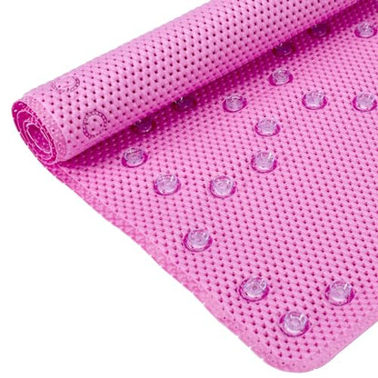 Bathtub Mat Non Slip 36” X 17” Pink Shower Mat Soft Foam Bath Mats for Bathroom Tub, Bathtub Mat with Drain Holes, Suction Cups, Shower Mat Non Slip - color: Pink
