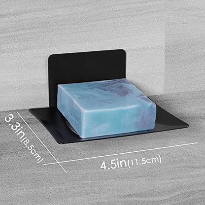 Soap Dish for Shower, 5 Slot Self-Adhesive Soap Holder for Bathroom, Wall Mounted Shower Soap Holder, Stainless Steel Soap Tray Black - color: Black 1pack