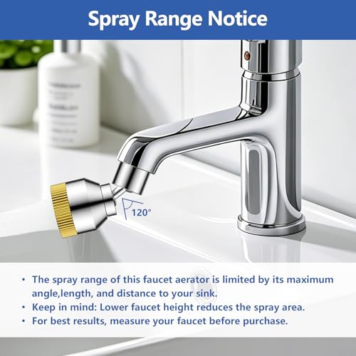 Faucet Sink Aerator/Extender/Sprayer/nozzle,Faucet Attachment Replacement for Bathroom&Kitchen, Anti-slip Swivel Aerator with 55/64" Threaded Adapter (Standard Silver) - color: Standard Silver