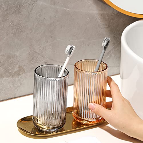 Gaolinci 2 Pcs Glass Tumbler Cup,Toothbrush Holder, Bathroom Cups, 13 oz - color: Clear, size: 13 oz
