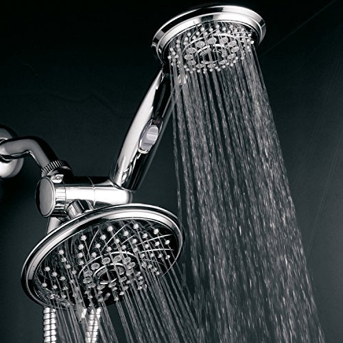 HotelSpa - Shower Heads with Handheld Spray - High Pressure Shower Head - 6 Inch Showerhead, 4 Inch Handheld Shower Head - 2-in-1, 30-Setting Shower Heads, 5-to-7 Foot Shower Hose, Showerspa (Chrome) - color: Chrome