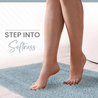 Martex Ringspun Bath Rug, 20" x 30", Soft Blue | 100% Cotton, Super Soft, Super Absorbent, Non-Slip, Quick Drying - color: Soft Blue