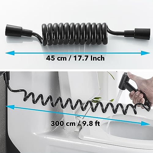 Handheld Bidet Sprayer Attachment G1/2 Toilet Bidet with 9.8ft Hose - color: Black