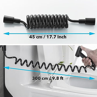 Handheld Bidet Sprayer Attachment G1/2 Toilet Bidet with 9.8ft Hose - color: Black