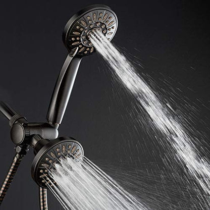 AquaDance Oil Rubbed Bronze Premium High Pressure 48 3-Way Combo for The Best of Both Worlds – Enjoy Luxurious Rain Head and 6-Setting Hand Held Shower Separately or Together | Enjoy Two 6-Setting Rain & Hand Showerheads Separately or Together for the Bes