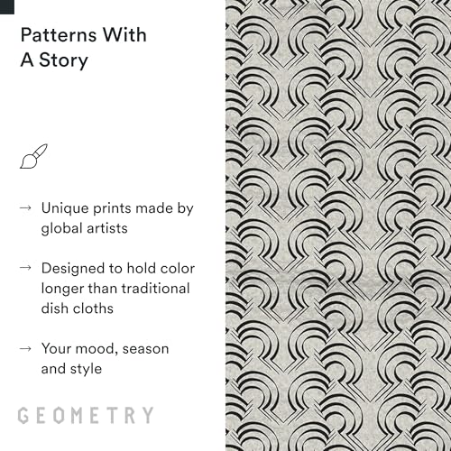 GEOMETRY Kitchen Dish Cloths - Quick Dry Dishcloths for Kitchen - Premium Dish Rags with Geoweave - 3-Pieces Night Reeds - color: All Lined Up, style: Dishcloth