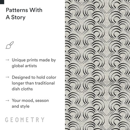 GEOMETRY Kitchen Dish Cloths - Quick Dry Dishcloths for Kitchen - Premium Dish Rags with Geoweave - 3-Pieces Night Reeds - color: All Lined Up, style: Dishcloth
