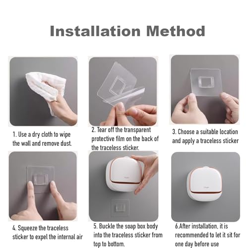 Soap Holder Dish Shower, Bar Soap Holder with Drainage, Self Draining Soap Holder, Wall Mounted Soap Box Tray Container for Bathroom, Bathtub Kitchen Sink (1PC White) - color: 1pc White