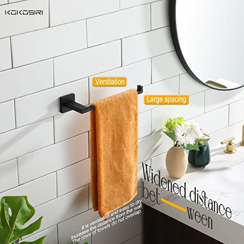 KOKOSIRI Towel Bar Matte Black Bathroom Towel Rack Holder Wall Mount Hand Towel Hanger for Bathroom Organization, Heavy Duty Stainless Steel B3006BK - color: Matte Black