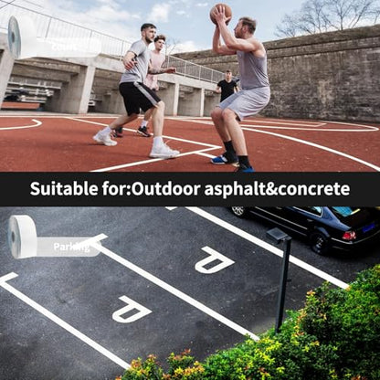 Reflective Pavement Marking Tape Slip-Resistant and Durable, Heavy-Duty Rubber Base for Outdoor Applications, Perfect for Driveways, Walkways, and Parking Areas (White, 4 Inch X 36 Feet) - size: 4 Inch x 36 Feet