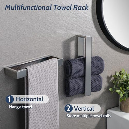 Sayayo Polished Chrome Towel Bar for Bathroom, 10 Inch Hand Towel Holder Wall Mount Square Towel Ring SUS304 Stainless Steel Towel Rack - color: Chrome, size: 10 INCH