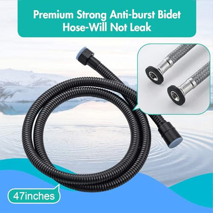 BARROCK Handheld Bidet Sprayer for Toilet, Stainless Steel Metal Made Baby Cloth Diaper Spraying Kit, Bathroom Toilet Bidet Attachment Set for Bathing Pets and Feminine Hygiene, Matte Black - color: Matte Black