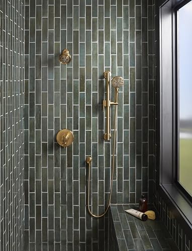 Gerber SteadyStyle 8-Spray Round Wall Bar Shower Kit with Hand Shower - color: Brushed Bronze