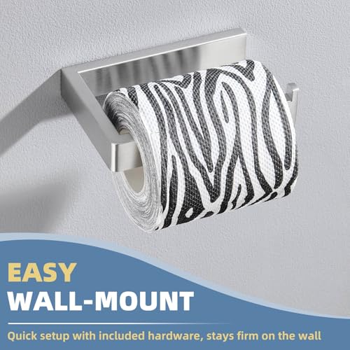 Square Toilet Paper Holder, Brushed Nickel, 304 Stainless Steel | Space-saving for Apartments, RVs, Small Bathroom, Wall Mounted Tissue Holder, Easy Roll Changes, Fits Most Rolls Size - color: Brushed Nickel