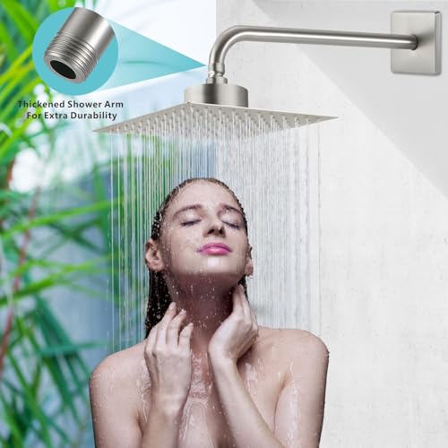 Shower Arm with 3.5" Flange, 15 Inch Wall Mount Replacement Shower Head Arm For Fixed Shower Heads and Handheld Showerhead, Brushed Nickel - color: Brushed Nickel, style: 15 Inch