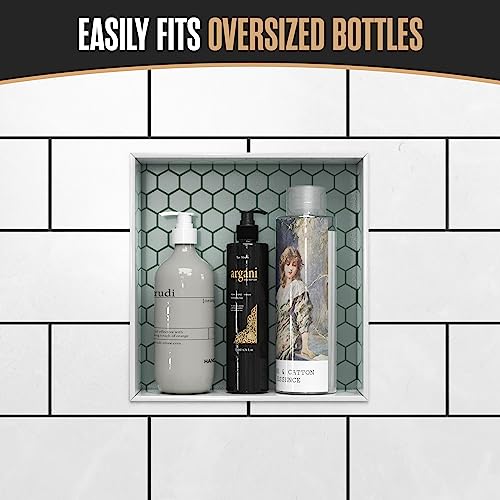 Shower Niche, Shower Niche Insert Tile Ready, 12x12 Inch, Soap Box, Prefab | Houseables Recessed Bathroom Storage, In Wall Shelf, Cubby Inserts, Recessed Shampoo Caddy, Inset Shelves, Built In Nook - size: 12 x 12 inches (ID)