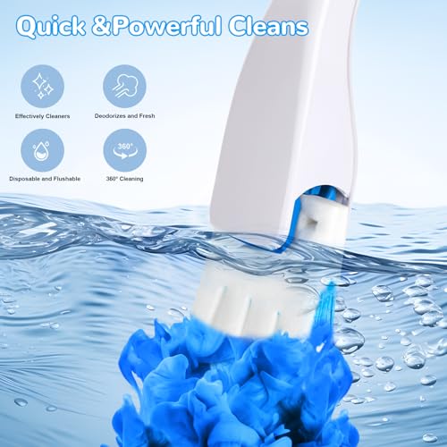 36 Count Flushable Toilet Bowl Cleaner Refills, Toilet Cleaner Refill Pads | Flushable, Disposable, Toilet Fresh, Bathroom Toilet Brush Refills, Accessories Supplies Starter Kit, Ocean Scent, No Handle - color: Blue - 36 Refills (Ocean Scent)