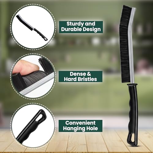 Crevice Cleaning Brush Set – 6Pcs Hard Bristle Cleaning Tools for Grout, Tile Floors, Gaps & Narrow Spaces – Small Grout Scrub Brush for Cleaning Bathroom, Shower, Window Tracks, Kitchen | Grout Scrub Brush for Tile Floors, Bathroom, Shower, Window Tracks