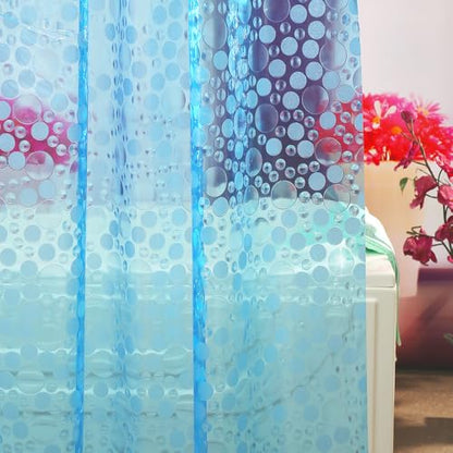 Ga-Geetopia EVA Blue Thin Shower Curtain Liner, Pebble Pattern 72x72 Inch Lightweight Plastic Bathroom Shower Showroom Inner Curtain with Rustproof Metal Grommets and Weighted Magnets(No Hooks) - color: Blue, size: 72"W x 72"L (Pack of 1)