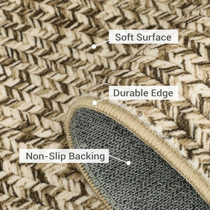 Washable Rugs Runner Rug 2x6 Bathroom Rugs Natural Modern Abstract Bedroom Rug Non Slip Farmhouse Kitchen Runner Stain Resistant Carpet 2'x6' Natural - color: Natural, size: 2' x 6' (Runner)