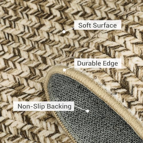 Printed Washable Runner Rug 2x8 Runners for Hallways Braided Pattern Non Slip Bath Mat Modern Soft Bedroom Rug Farmhouse Kitchen Rugs Entryway Rugs Stain Resistant Carpet 2'x8' Natural - color: Natural, size: 2' x 8' (Runner)