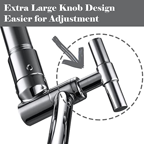 Chrome Shower Head Extension - 13'' Adjustable Rain & Handheld Shower Arm with Locking Nuts, Universal Connector - color: Chrome