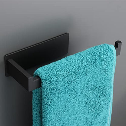Hand Towel Holder, Strong Self Adhesive Hand Towel Ring, Thicken SUS304 Stainless Steel Hand Towel Bar/Rack, No Drilling Modern Hand Towel Hanger (Matte Black, 9 in) - color: Matte Black, size: 1 Pack 9 In