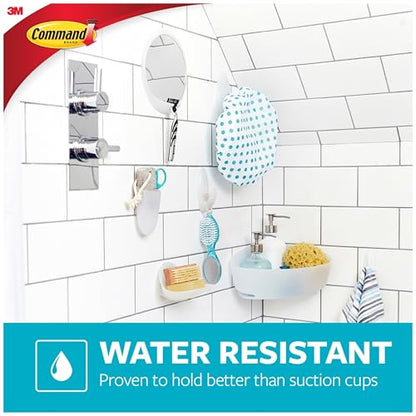 Command Soap Dish, 2-Pack of 1 Soap Holder, 2 Mounting Bases and 2 Medium Water Resistant Strips, 3.18" x 4.4" x 4.94", Damage Free Bathroom Organization, Holds up to 2 lb